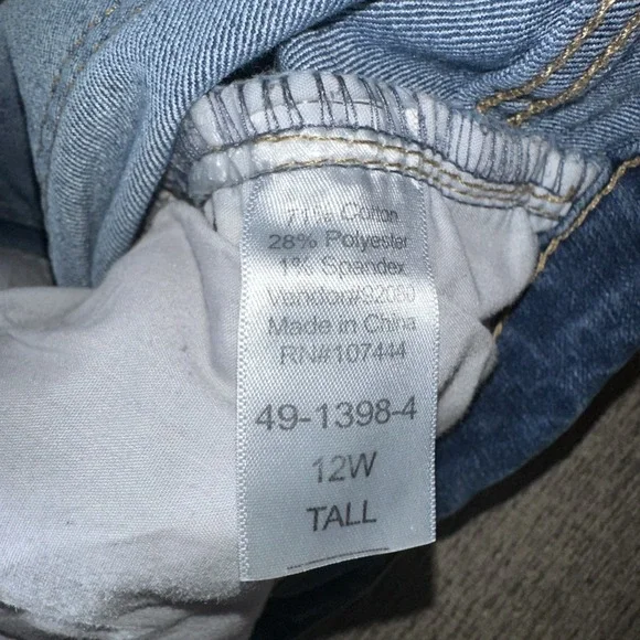 Jessica London Womens 12W Tall Skinny Blue Jeans Stretch - Picture 3 of 4